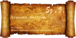 Szecsei Volfram névjegykártya